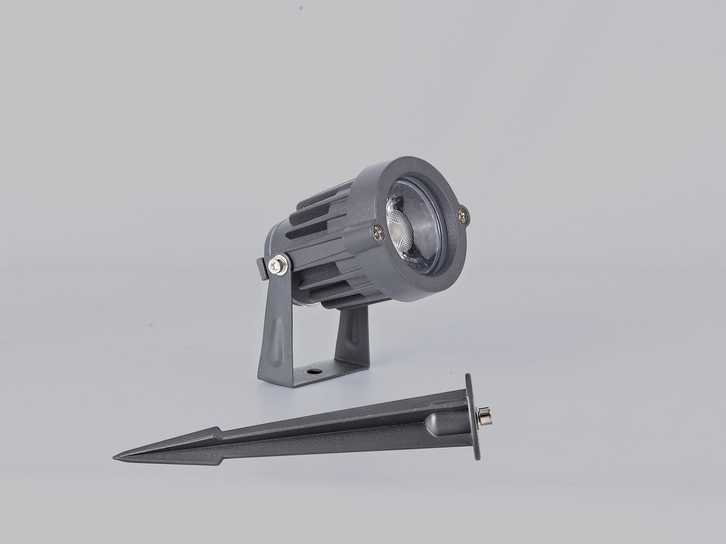 Nant Spike and Wall Light, 1 x 7W LED, 3000K, 490lm, 30 Degree, IP65, Grey and Black, c and w 2m Cable, 3yrs Warranty