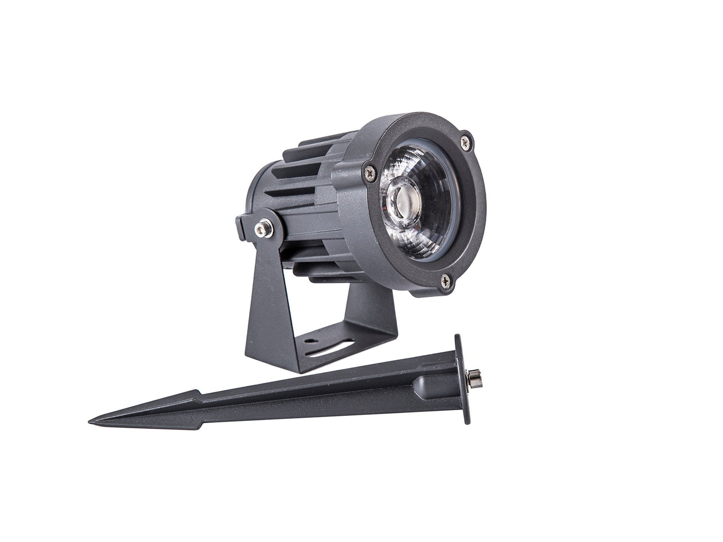 Nant Spike and Wall Light, 1 x 15W LED, 3000K, 1050lm, 30 Degree, IP65, Grey and Black, c and w 2m Cable, 3yrs Warranty