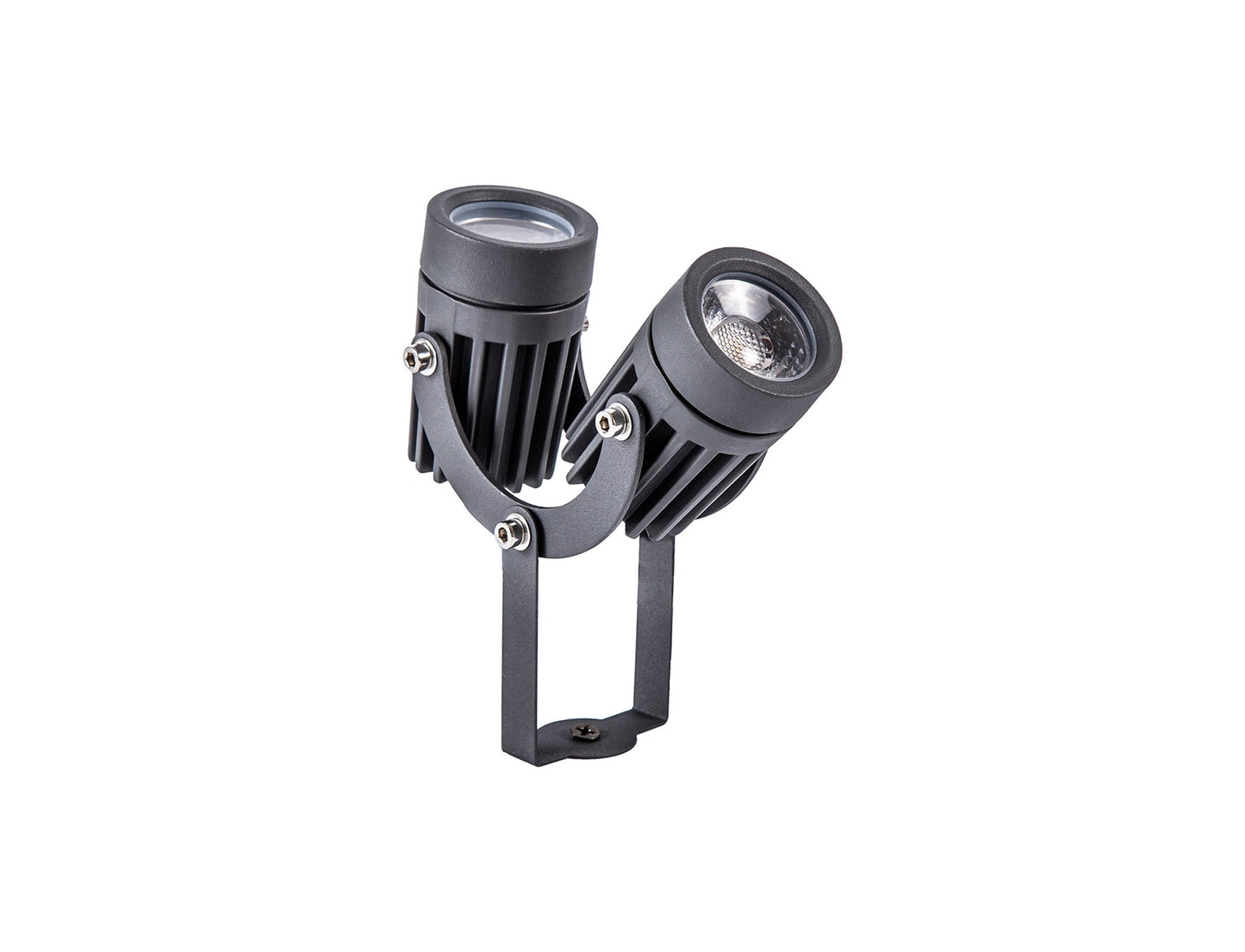 Nant Twin Spike and Wall Light, 2 x 3W LED, 3000K, 420lm, 30 Degree, IP65, Grey and Black, c and w 2m Cable, 3yrs Warranty