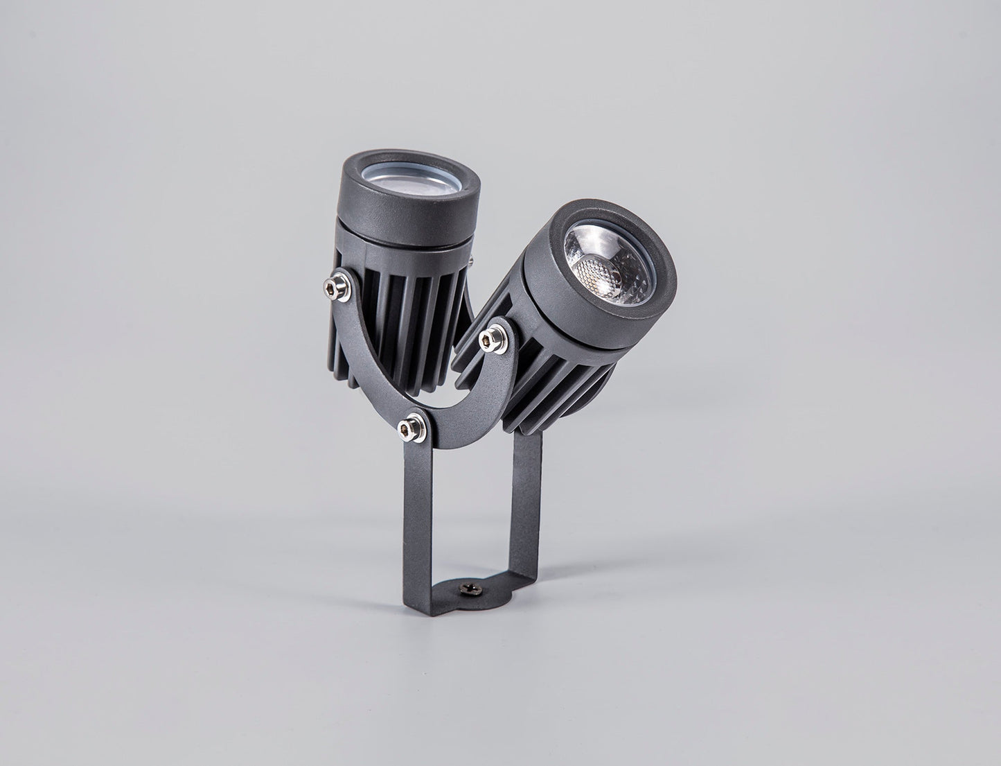 Nant Twin Spike and Wall Light, 2 x 3W LED, 3000K, 420lm, 30 Degree, IP65, Grey and Black, c and w 2m Cable, 3yrs Warranty