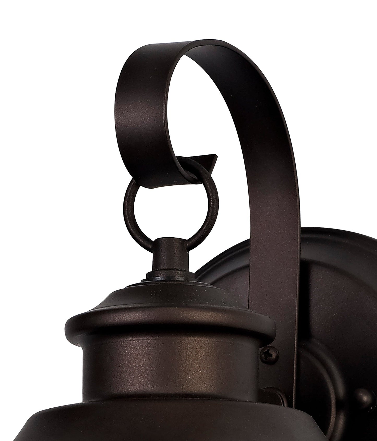 Nantwich Small Wall Lamp, 1 x E27, Antique Bronze and Clear Ripple Glass, IP54, 2yrs Warranty