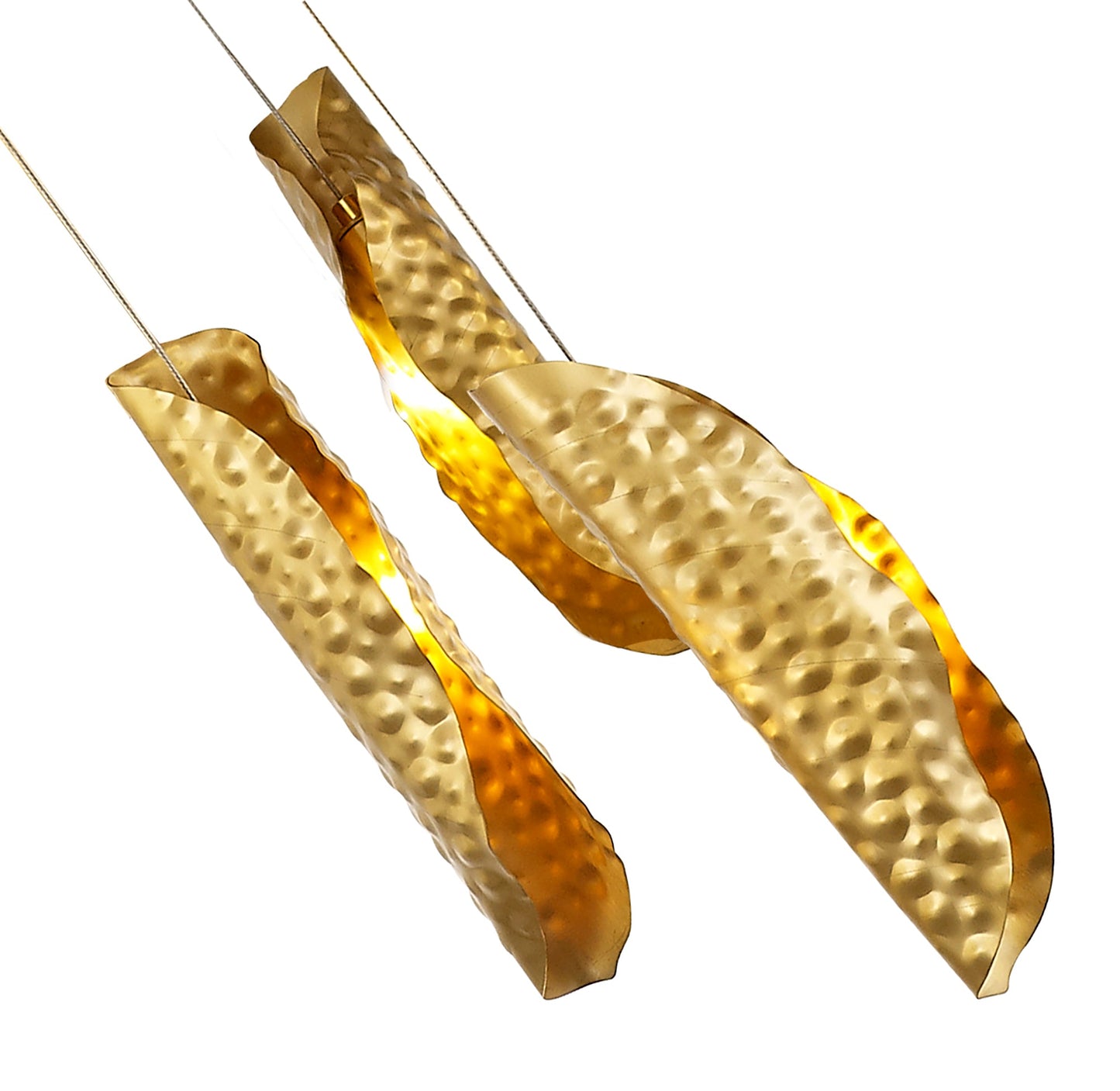 Ollerton Pendant 5m 21 x G9, Brass Metal Shade & Cognac Glass Item Weight: 24.9kg