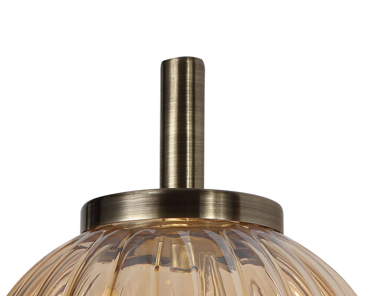 Quarry Wall Lamp, 1 x G9, Antique Brass and Amber Glass