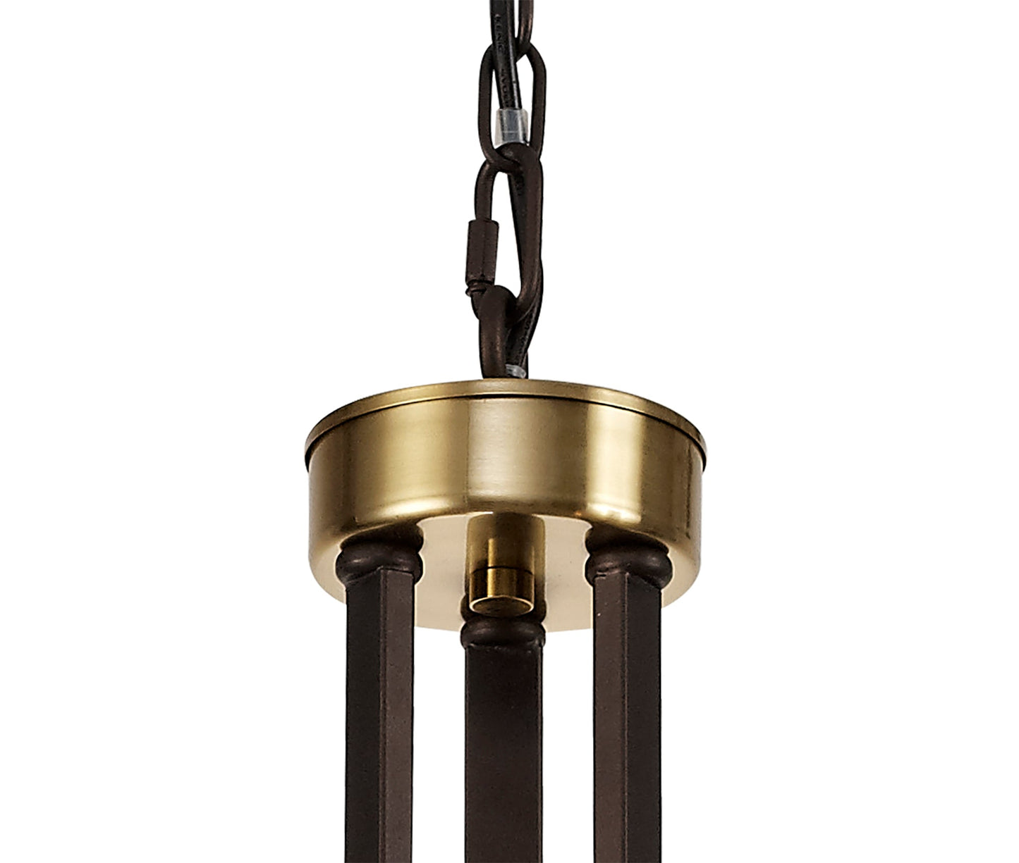 Roebuck Pendant 3 Light E27, Brown Oxide and Bronze With Clear Glass Shades