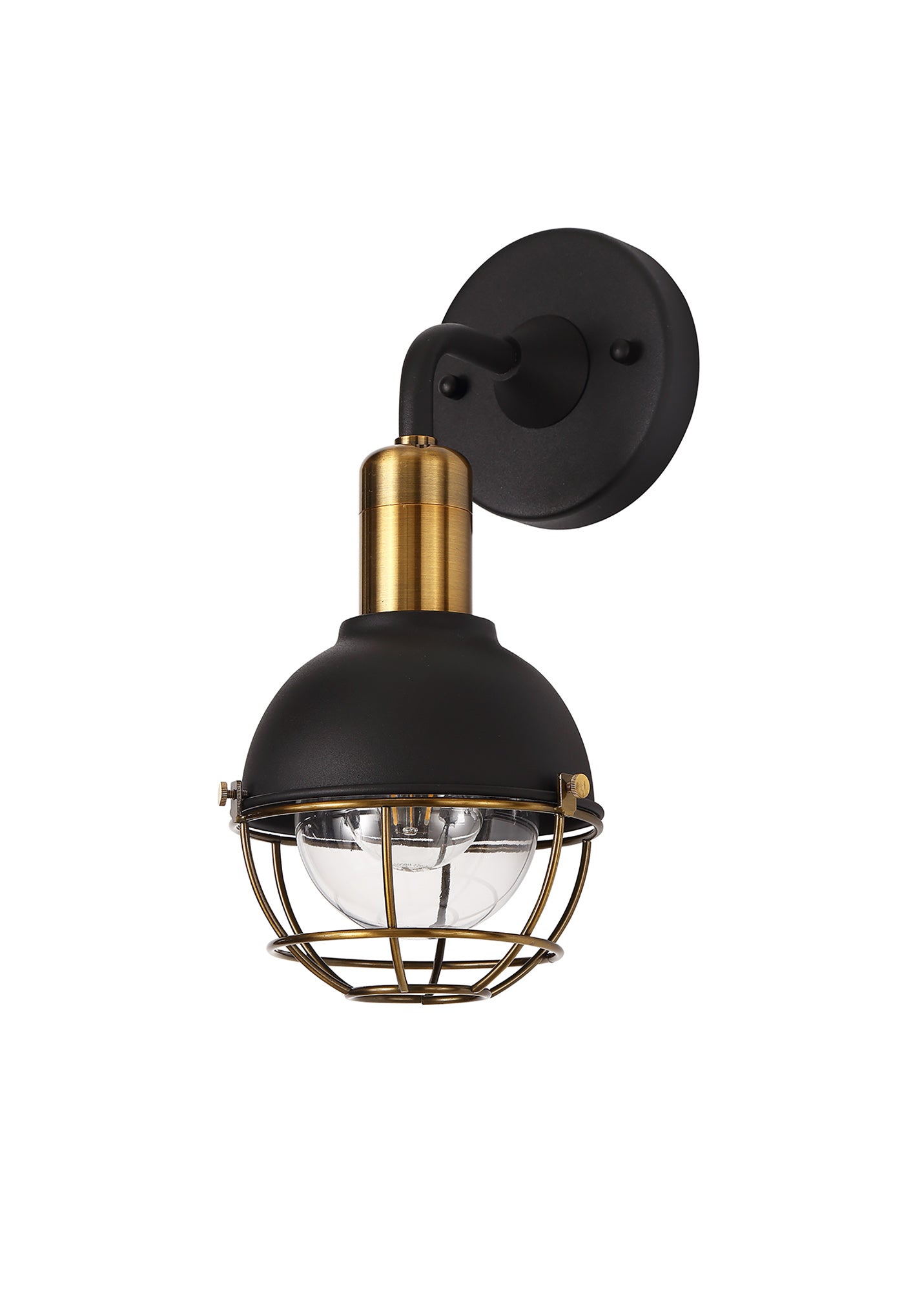 Ruskin Wall Lamp, 1 Light E27, IP65, Matt Black and Brushed Bronze, 2yrs Warranty