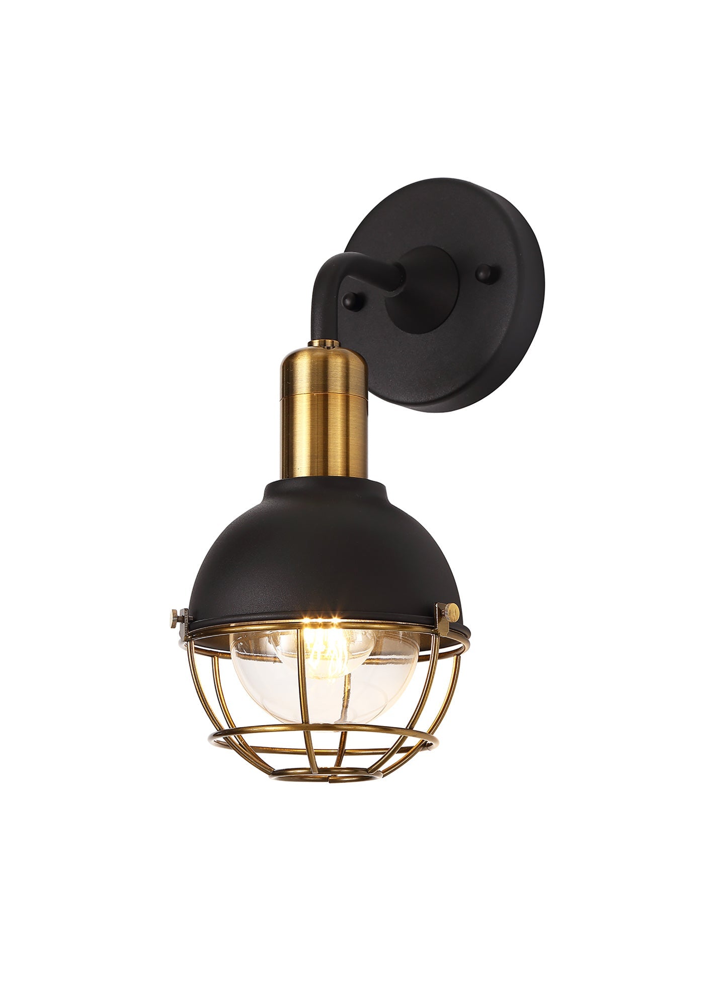 Ruskin Wall Lamp, 1 Light E27, IP65, Matt Black and Brushed Bronze, 2yrs Warranty