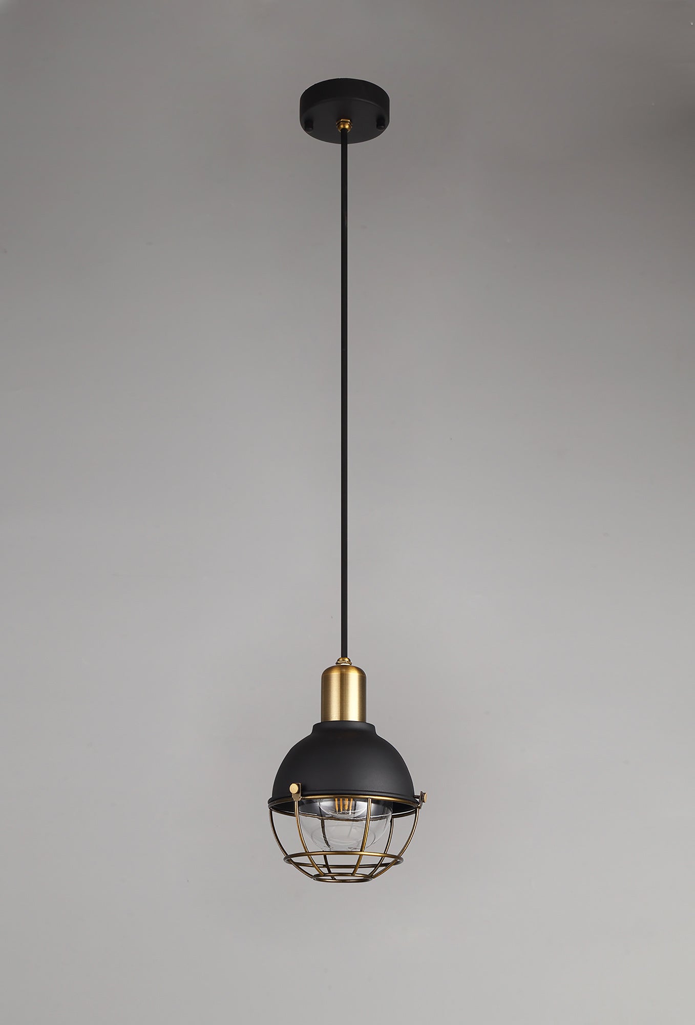 Ruskin Pendant, 1 Light E27, IP65, Matt Black and Brushed Bronze, 2yrs Warranty