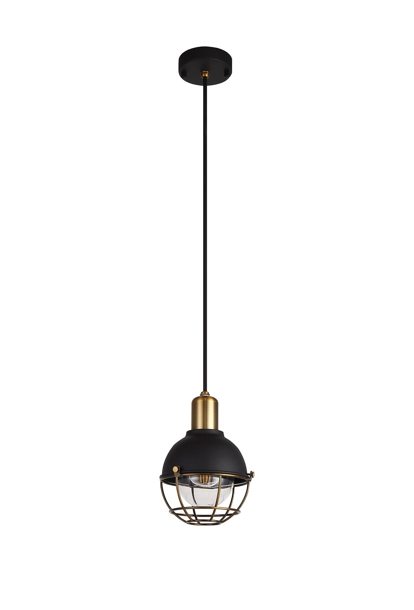 Ruskin Pendant, 1 Light E27, IP65, Matt Black and Brushed Bronze, 2yrs Warranty