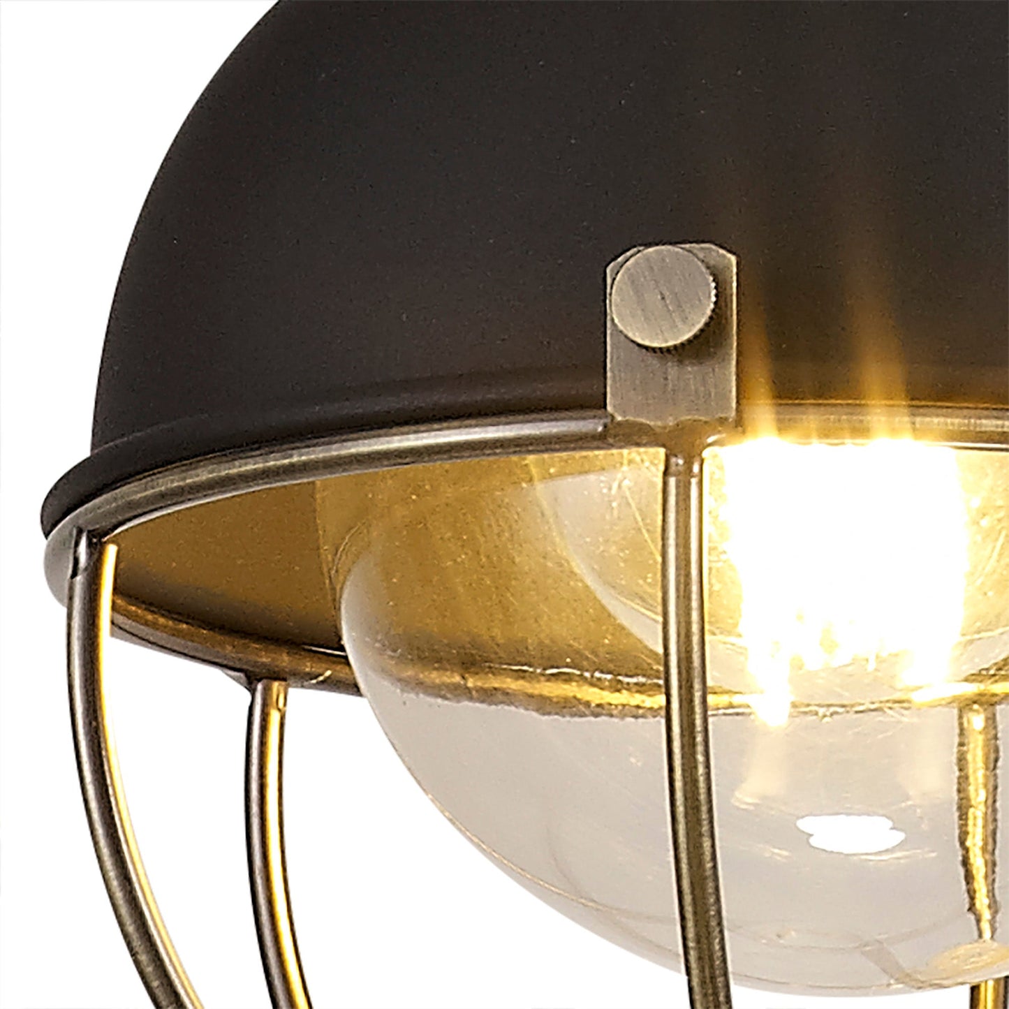 Ruskin Pendant, 1 Light E27, IP65, Matt Black and Brushed Bronze, 2yrs Warranty