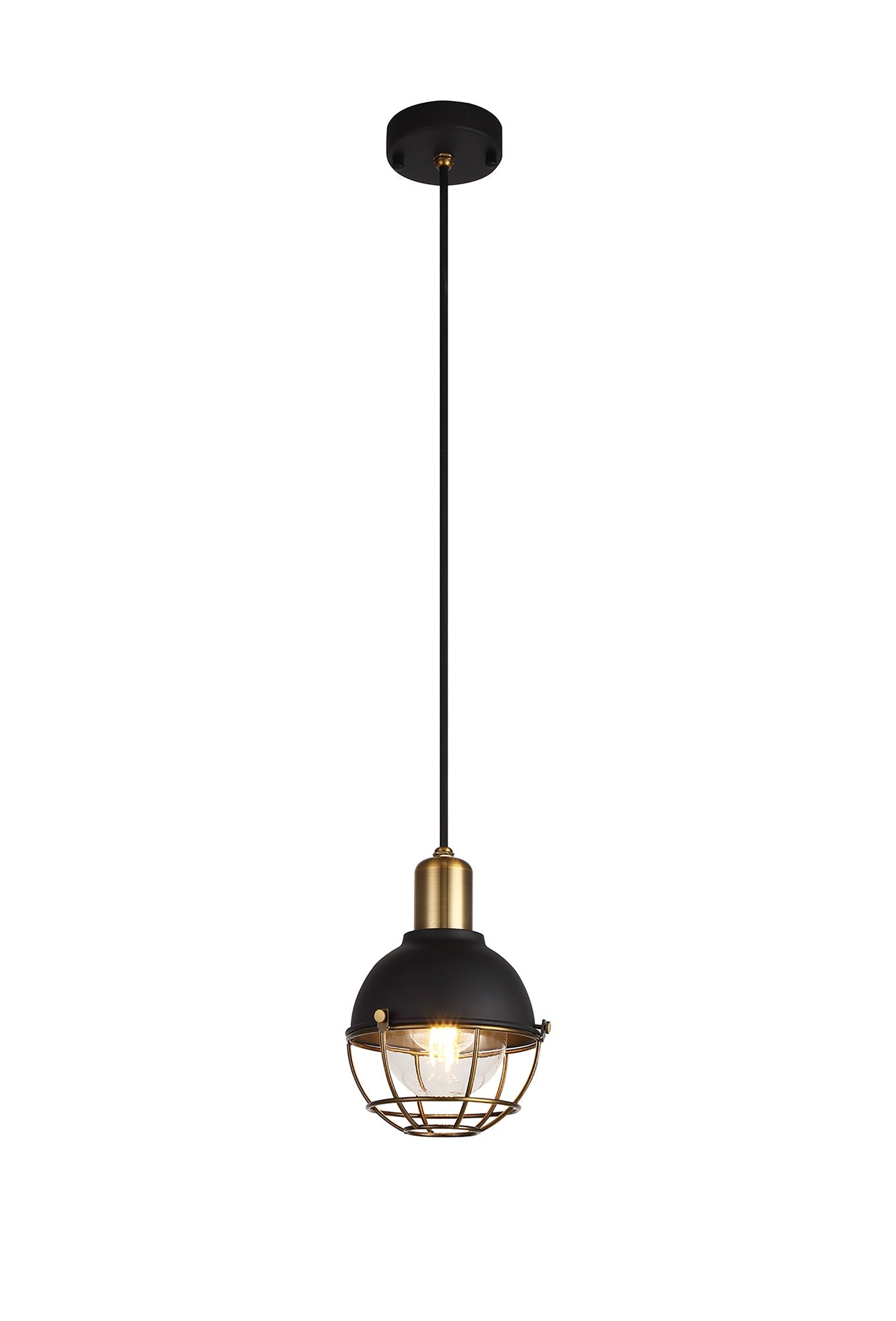 Ruskin Pendant, 1 Light E27, IP65, Matt Black and Brushed Bronze, 2yrs Warranty