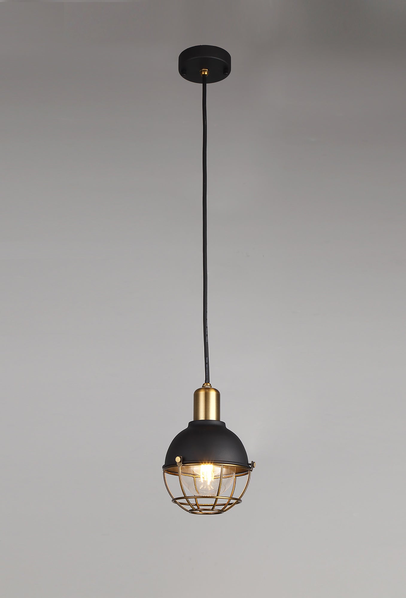 Ruskin Pendant, 1 Light E27, IP65, Matt Black and Brushed Bronze, 2yrs Warranty