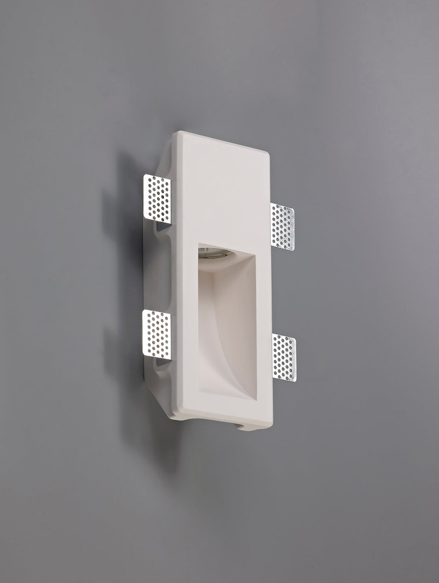 Russet Small Recessed Wall Lamp, 1 x GU10, White Paintable Gypsum, Cut Out: L:253mmxW:103mm