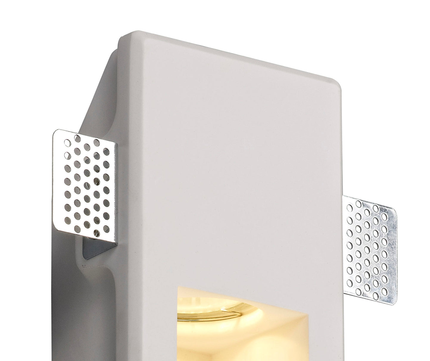 Russet Small Recessed Wall Lamp, 1 x GU10, White Paintable Gypsum, Cut Out: L:253mmxW:103mm