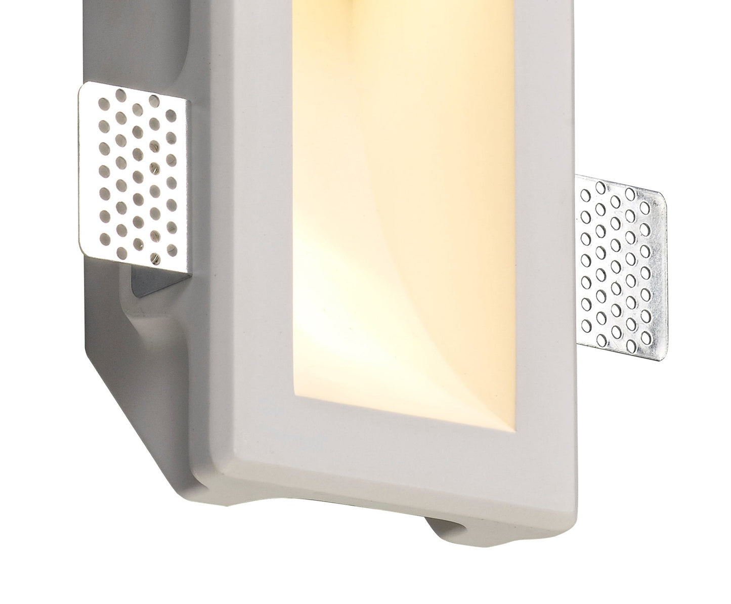 Russet Small Recessed Wall Lamp, 1 x GU10, White Paintable Gypsum, Cut Out: L:253mmxW:103mm