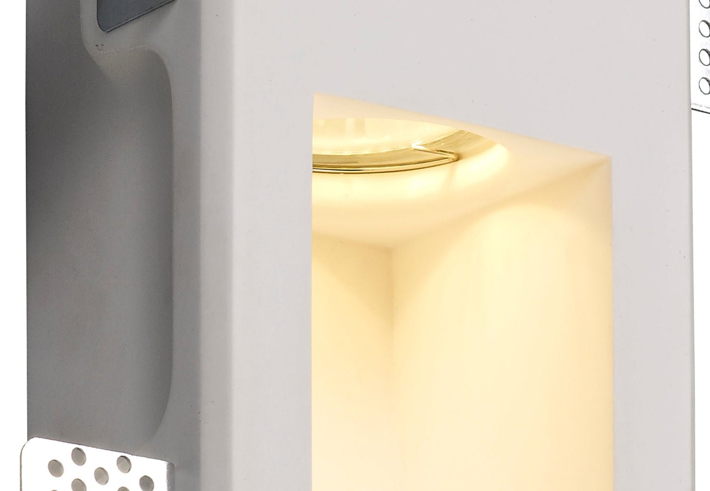 Russet Small Recessed Wall Lamp, 1 x GU10, White Paintable Gypsum, Cut Out: L:253mmxW:103mm