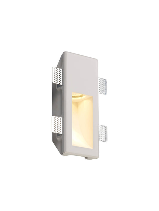 Russet Small Recessed Wall Lamp, 1 x GU10, White Paintable Gypsum, Cut Out: L:253mmxW:103mm