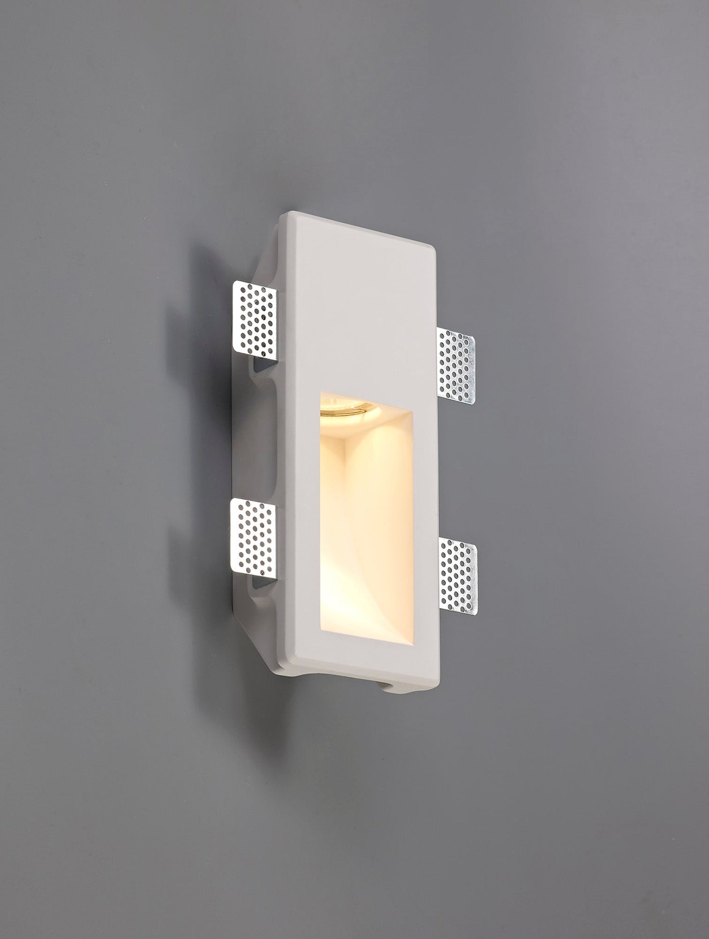 Russet Small Recessed Wall Lamp, 1 x GU10, White Paintable Gypsum, Cut Out: L:253mmxW:103mm