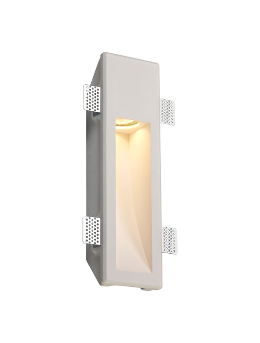 Russet Medium Recessed Wall Lamp, 1 x GU10, White Paintable Gypsum, Cut Out: L:353mmxW:103mm