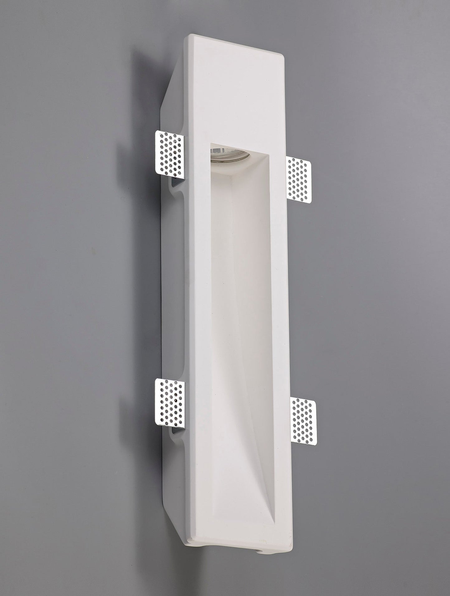 Russet Large Recessed Wall Lamp, 1 x GU10, White Paintable Gypsum, Cut Out: L:453mmxW:103mm
