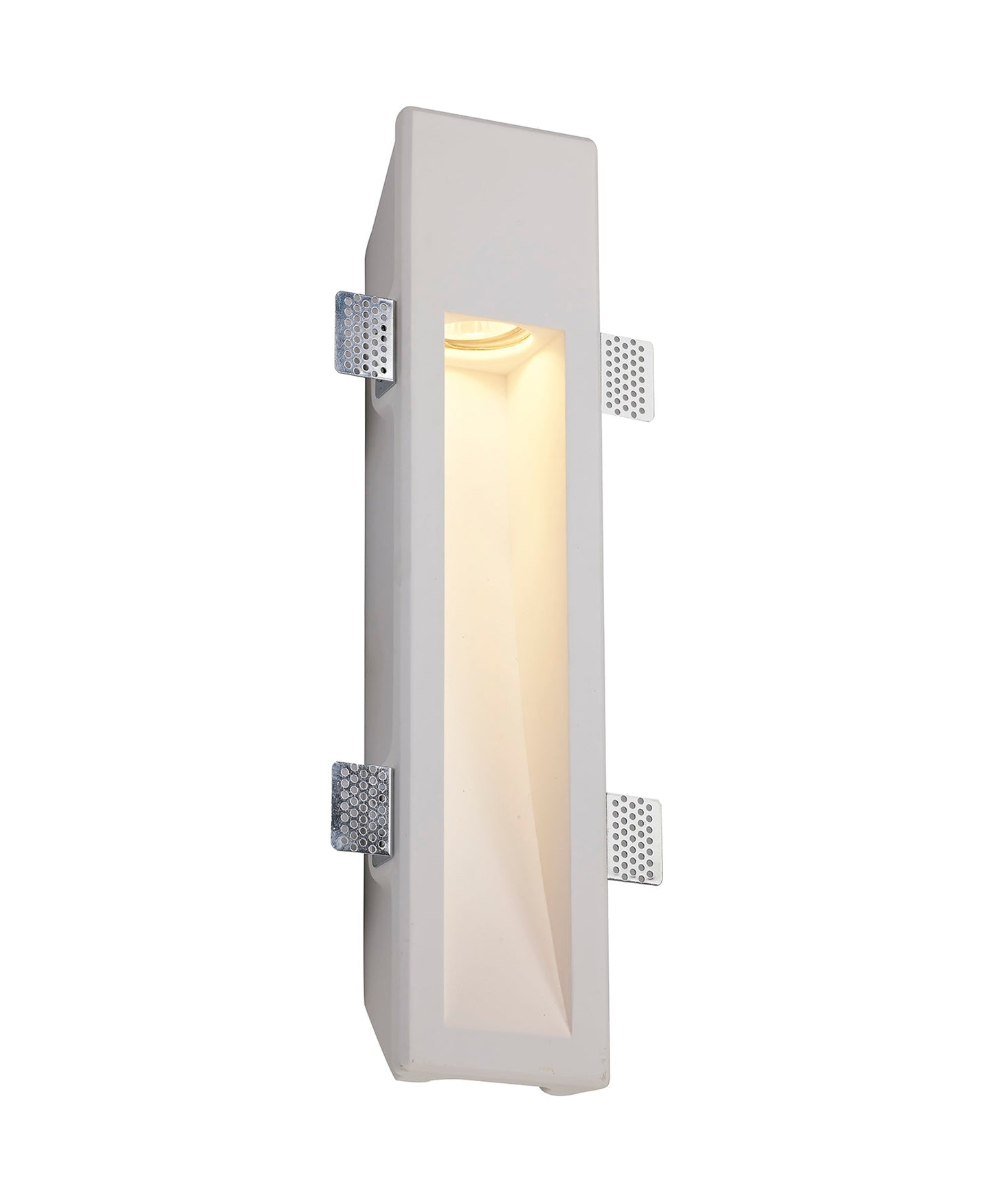 Russet Large Recessed Wall Lamp, 1 x GU10, White Paintable Gypsum, Cut Out: L:453mmxW:103mm