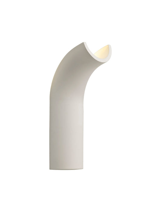 Russet Uplighter Wall Lamp, 1 x 4.5W LED, 3000K, 275lm, White Paintable Gypsum, 3yrs Warranty