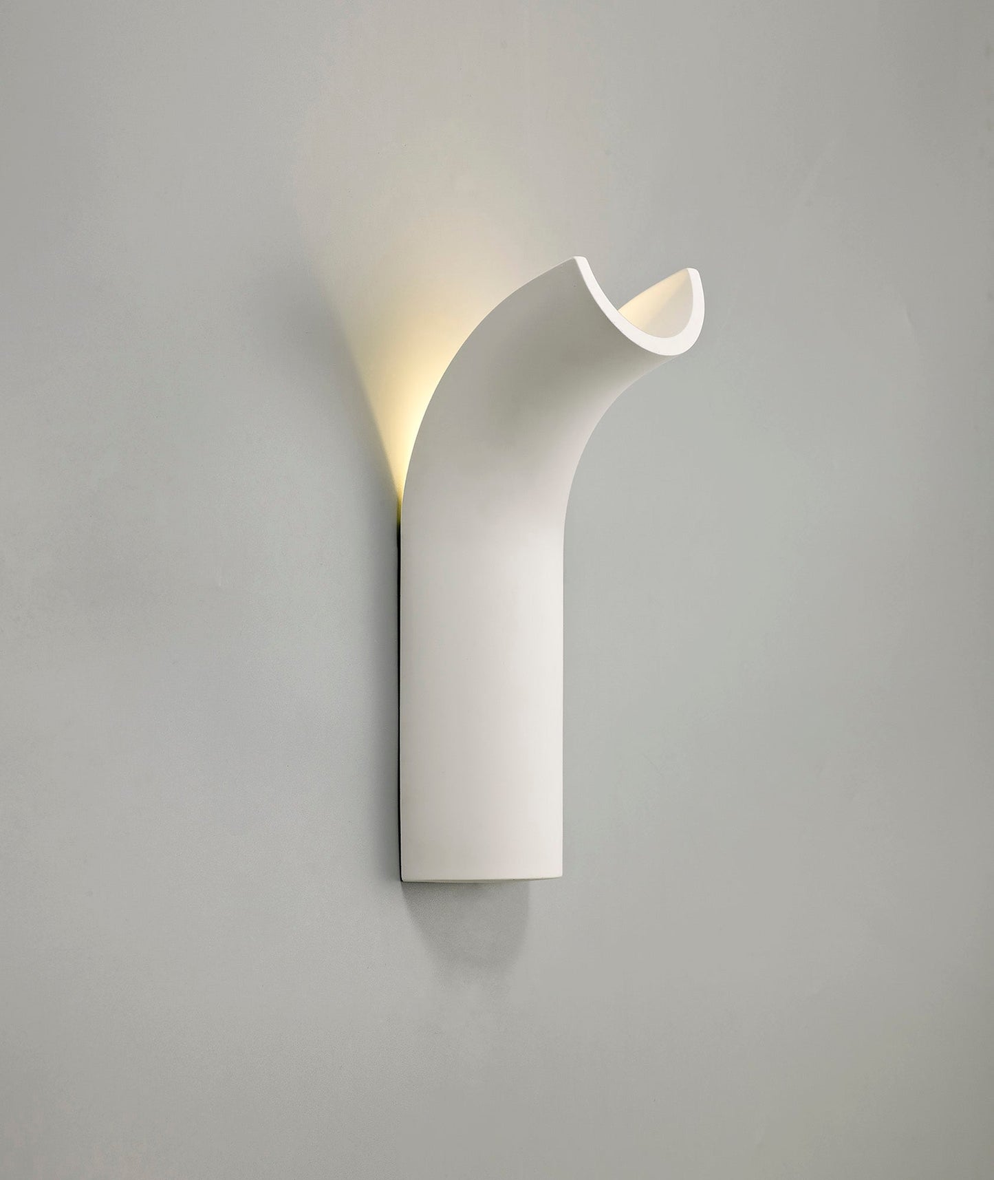 Russet Uplighter Wall Lamp, 1 x 4.5W LED, 3000K, 275lm, White Paintable Gypsum, 3yrs Warranty