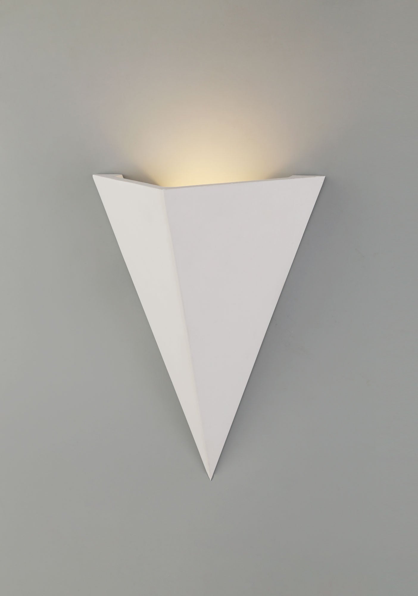 Russet Triangle Wall Lamp, 1 x G9, White Paintable Gypsum