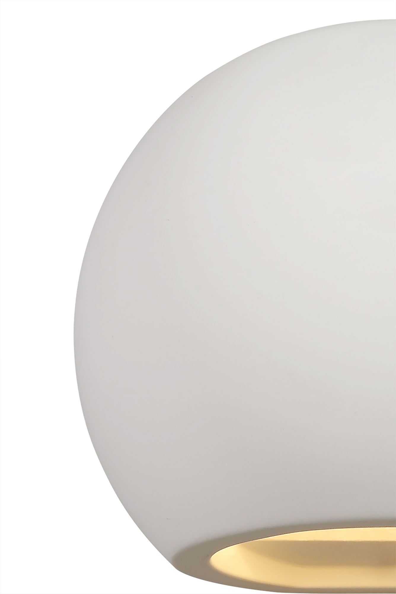 Russet Round Ball Up & Down Wall Lamp, 1 x G9, White Paintable Gypsum