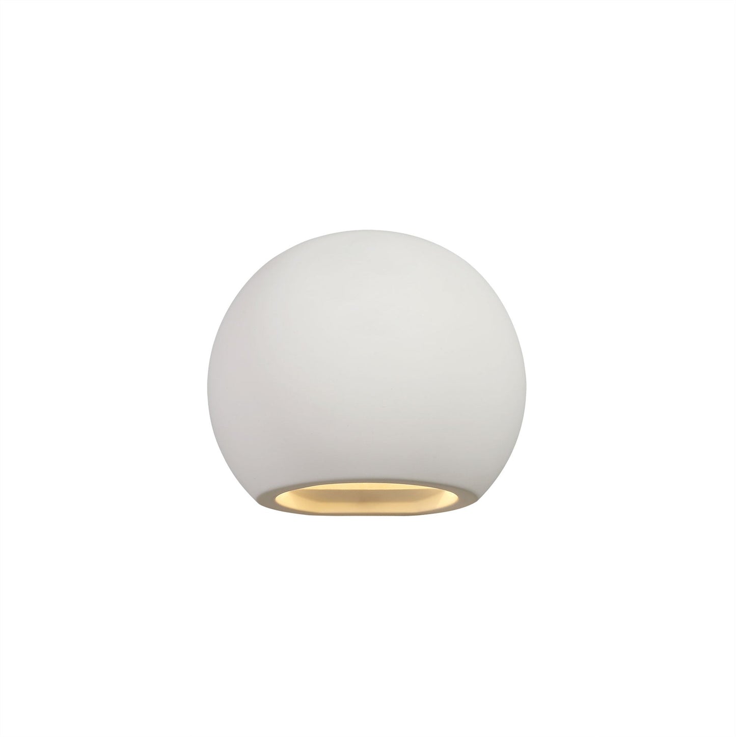 Russet Round Ball Up & Down Wall Lamp, 1 x G9, White Paintable Gypsum