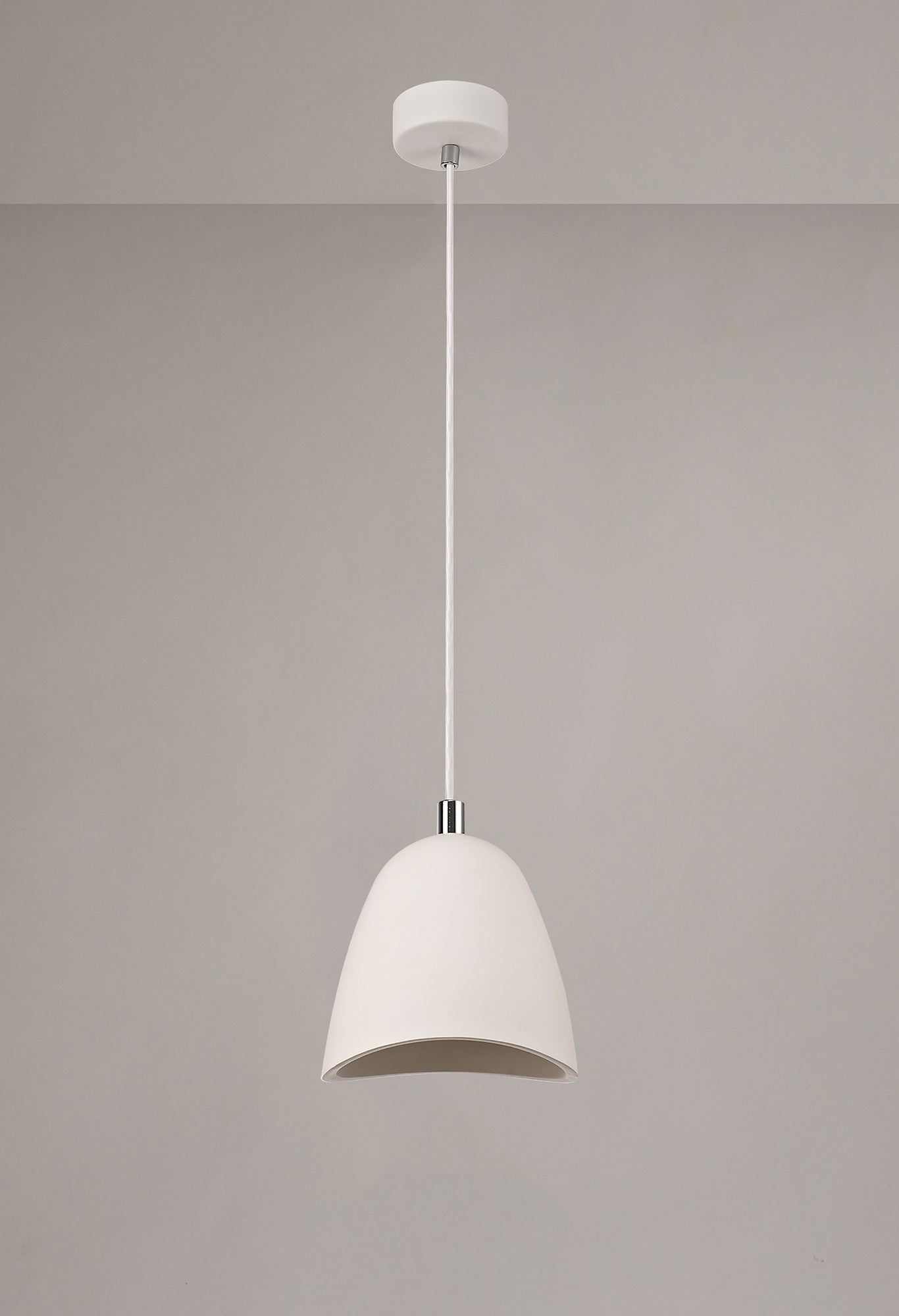 Russet Medium Pendant, 1 x E27, White Paintable Gypsum