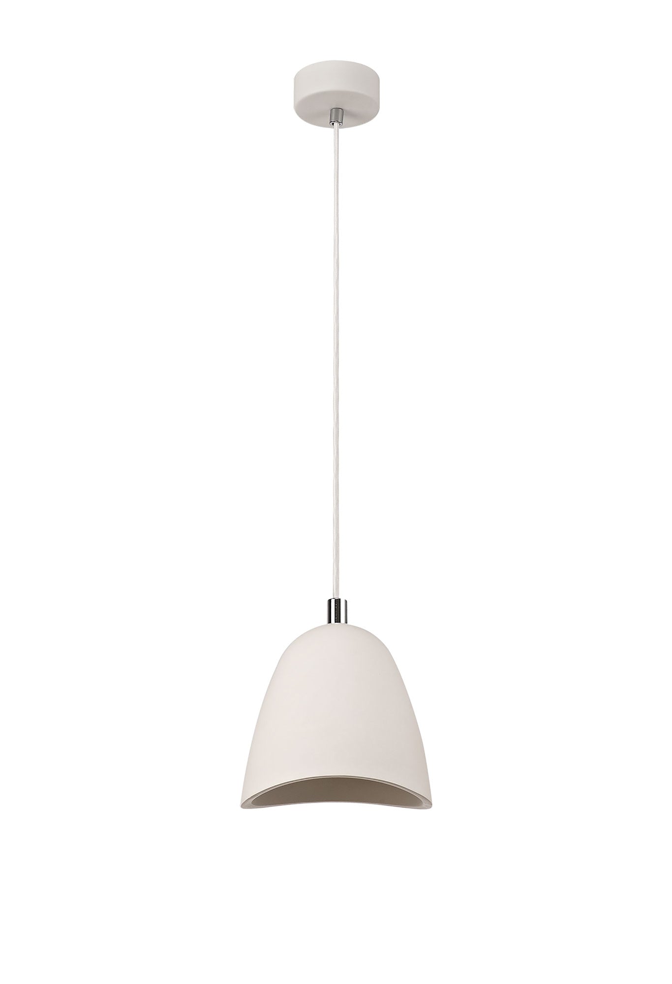 Russet Medium Pendant, 1 x E27, White Paintable Gypsum