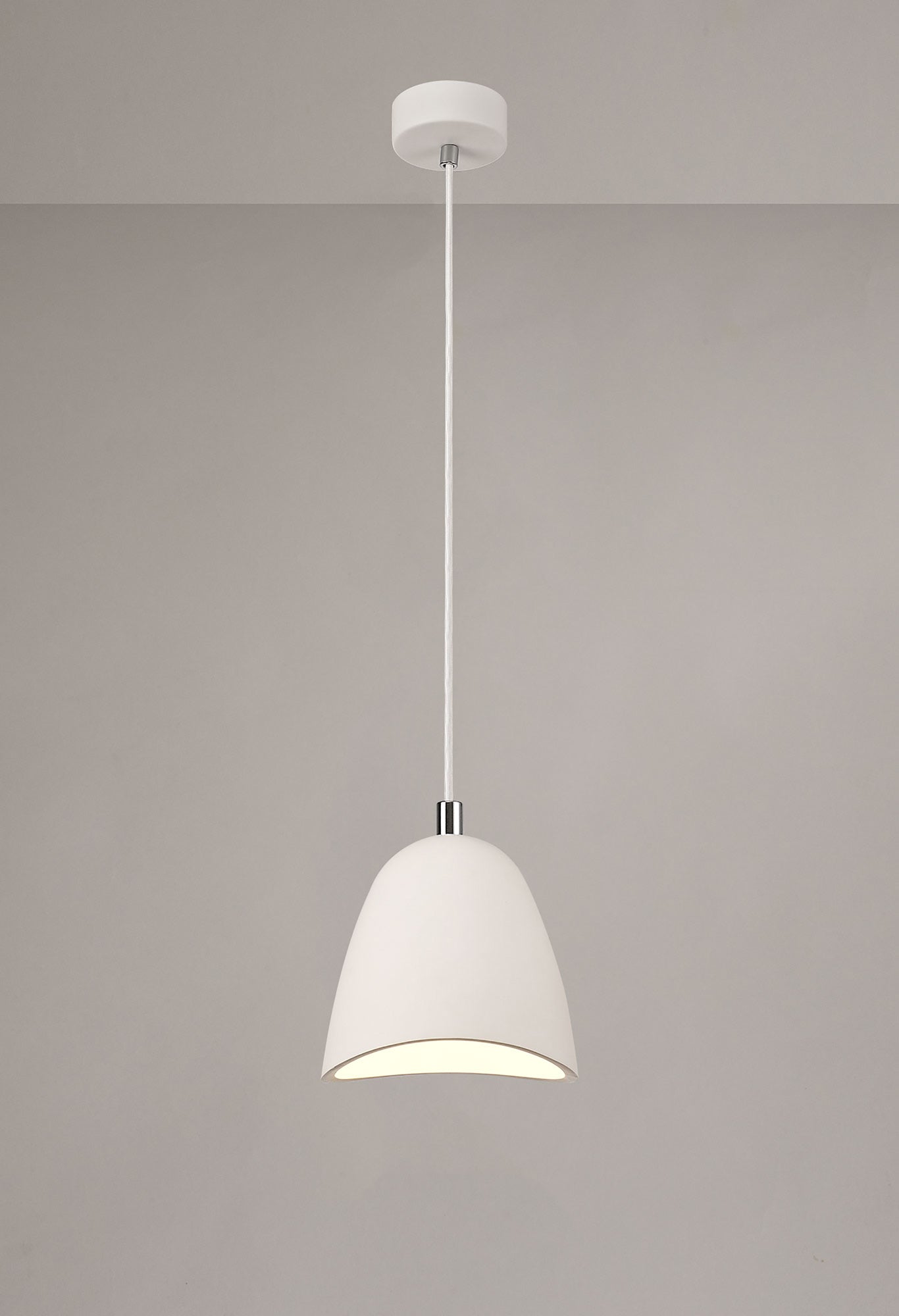 Russet Medium Pendant, 1 x E27, White Paintable Gypsum