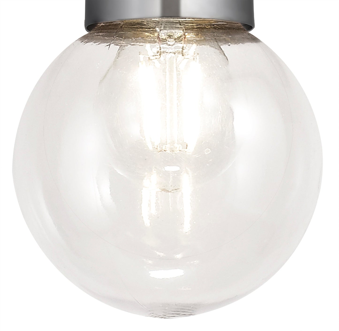 Sand Pendant 1 Light E27 IP65 Exterior Titanium Silver and Polished Chrome