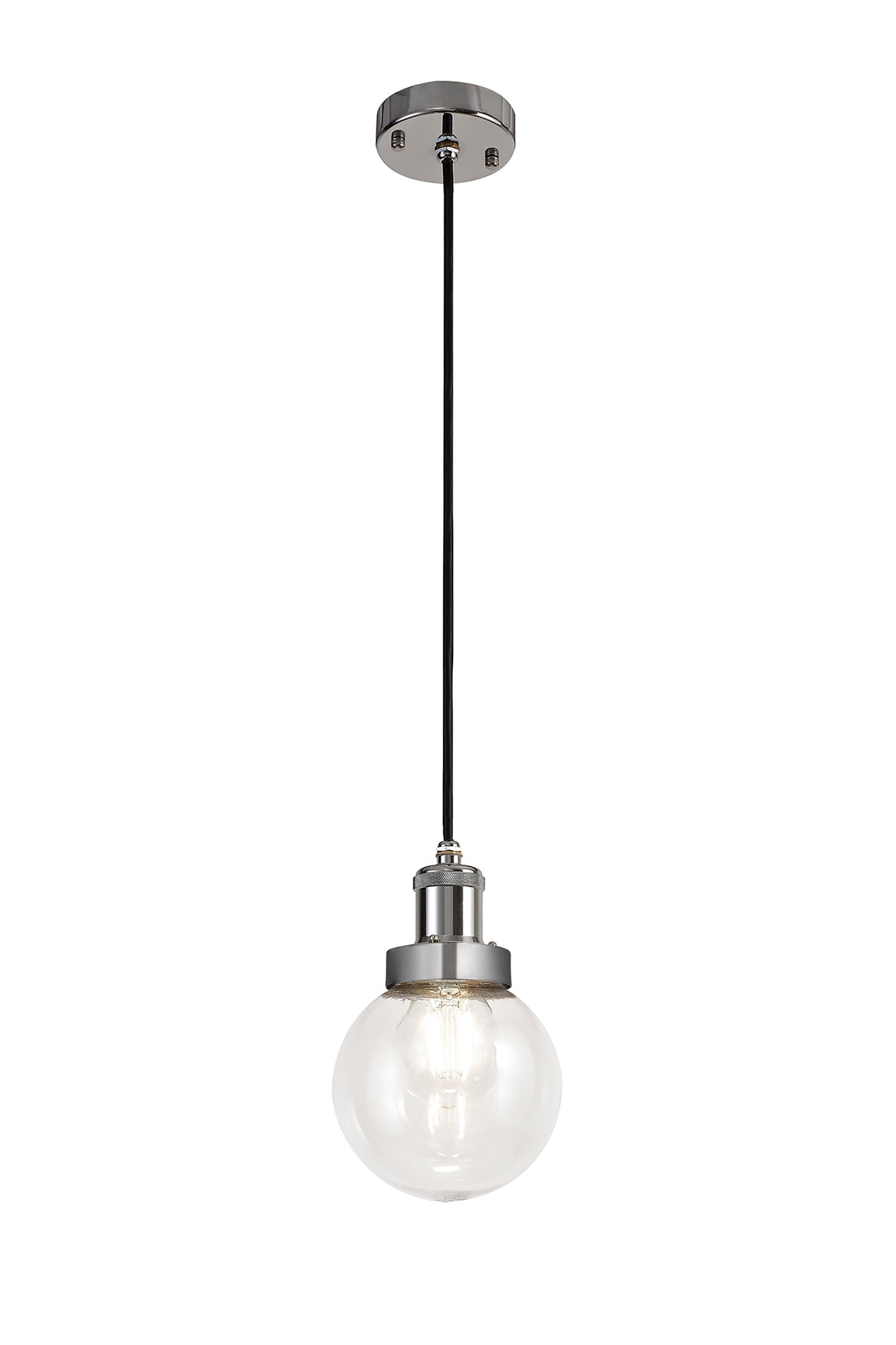 Sand Pendant 1 Light E27 IP65 Exterior Titanium Silver and Polished Chrome