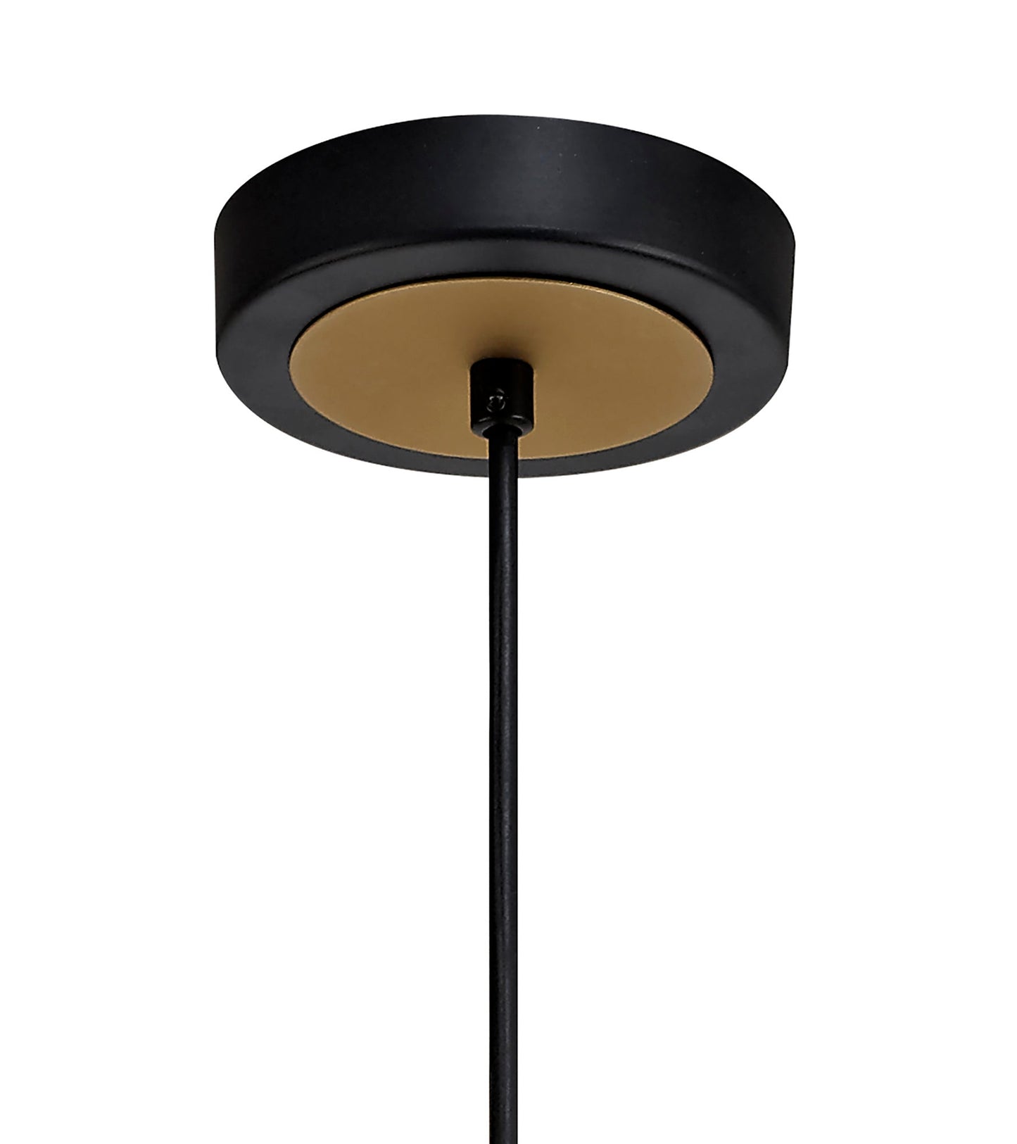 Sandbach Single Small Circle Pendant, 1 Light E27, Sand Gold and Matt Black