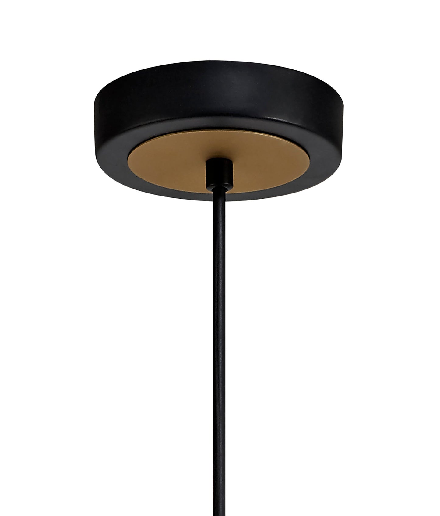 Sandbach Single Large Circle Pendant, 1 Light E27, Sand Gold and Matt Black