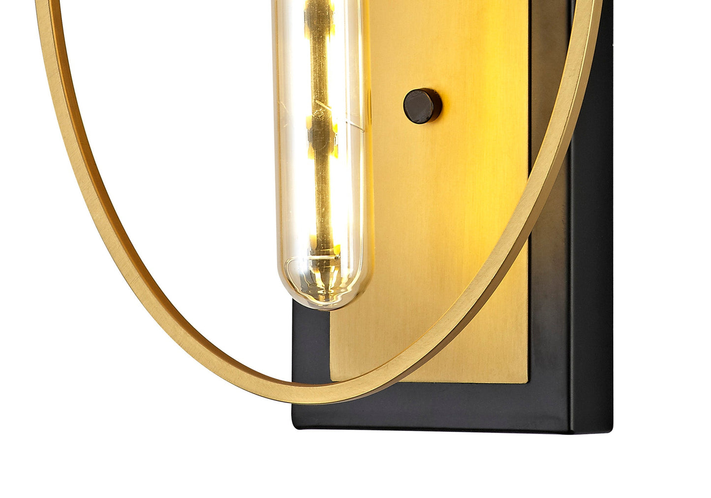 Sandbach Wall Lamp, 1 Light E27, Sand Gold and Matt Black