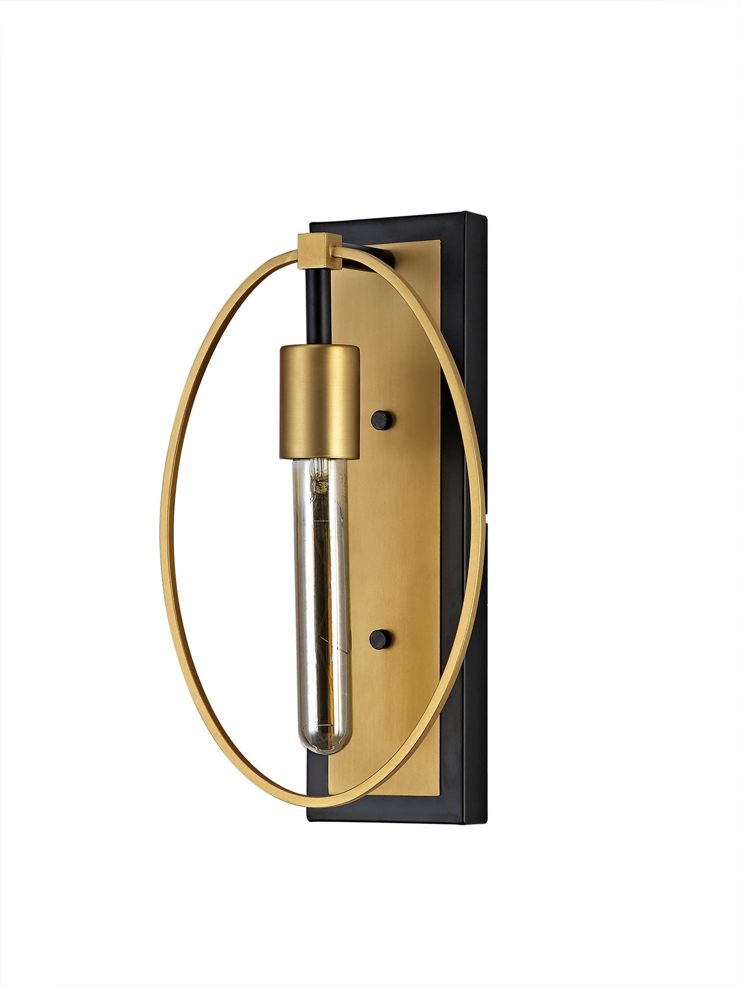 Sandbach Wall Lamp, 1 Light E27, Sand Gold and Matt Black