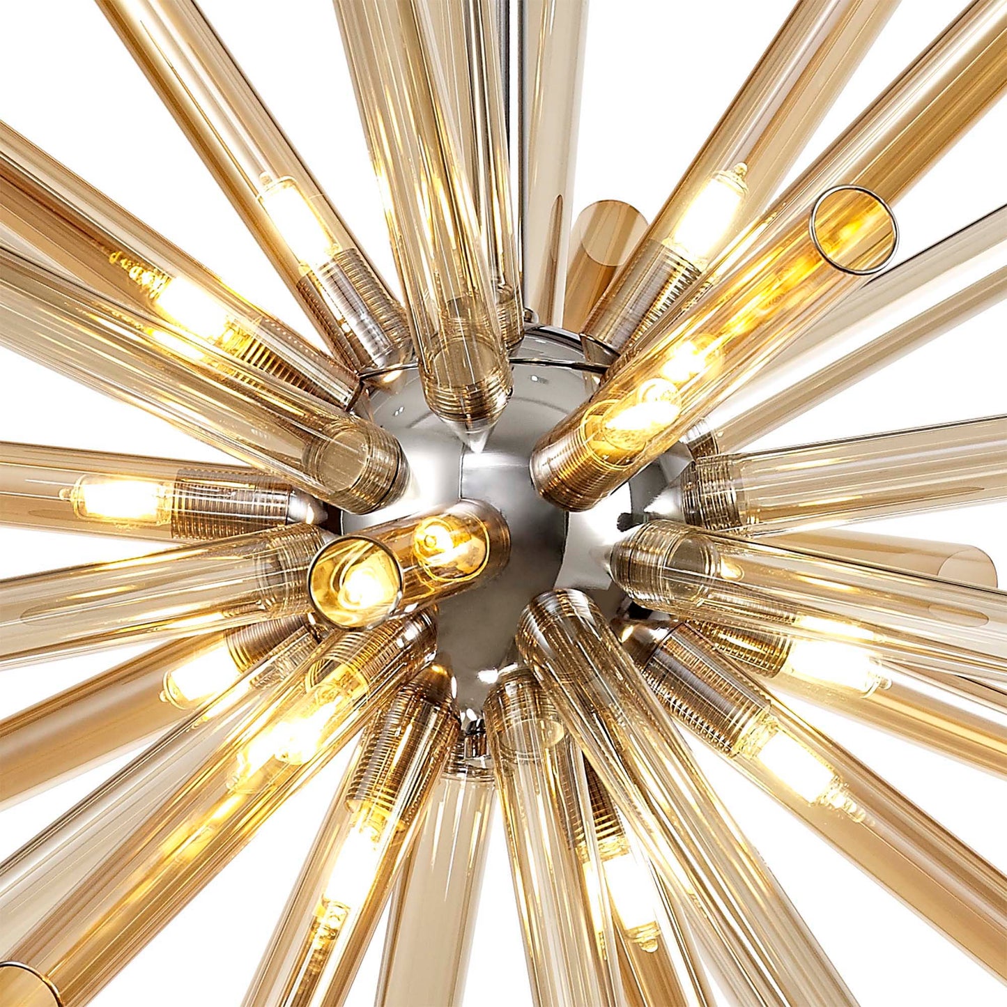 Sandiway Pendant 16 Light G9, Amber & Champagne and Polished Chrome
