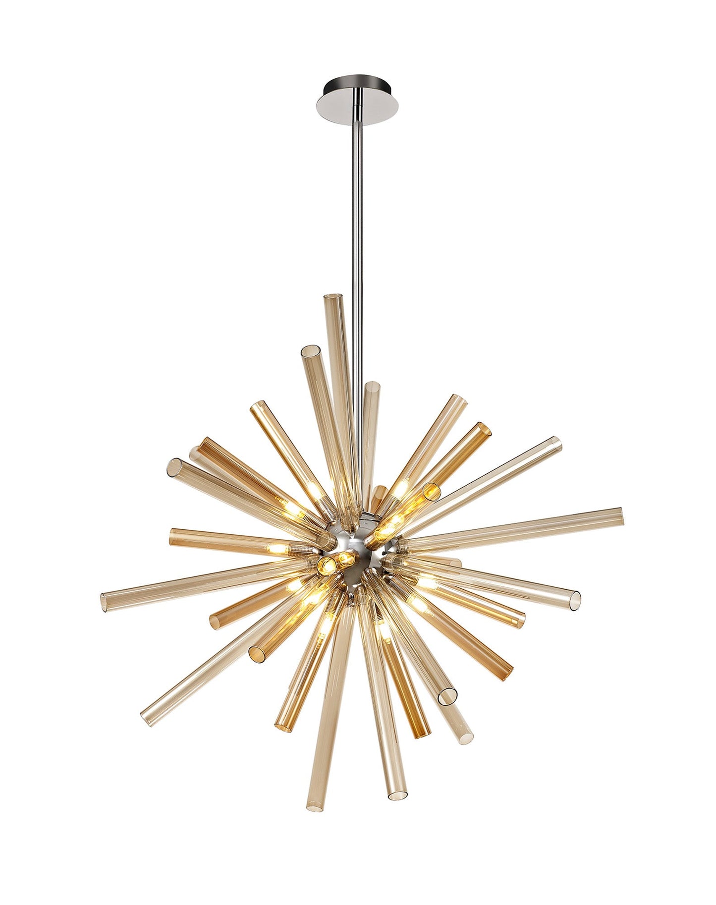 Sandiway Pendant 16 Light G9, Amber & Champagne and Polished Chrome