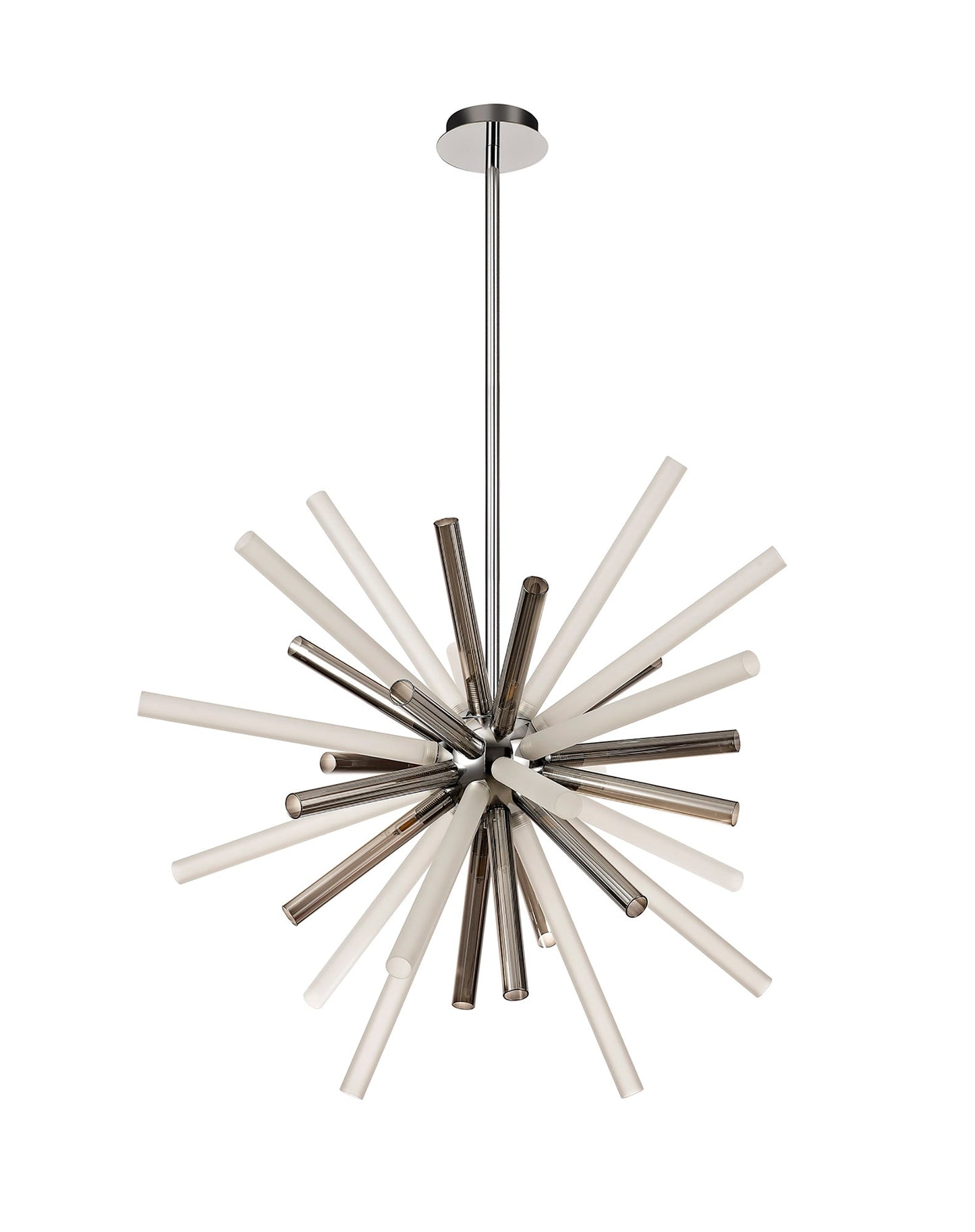 Sandiway Pendant 16 Light G9, Smoked & Frosted and Polished Chrome