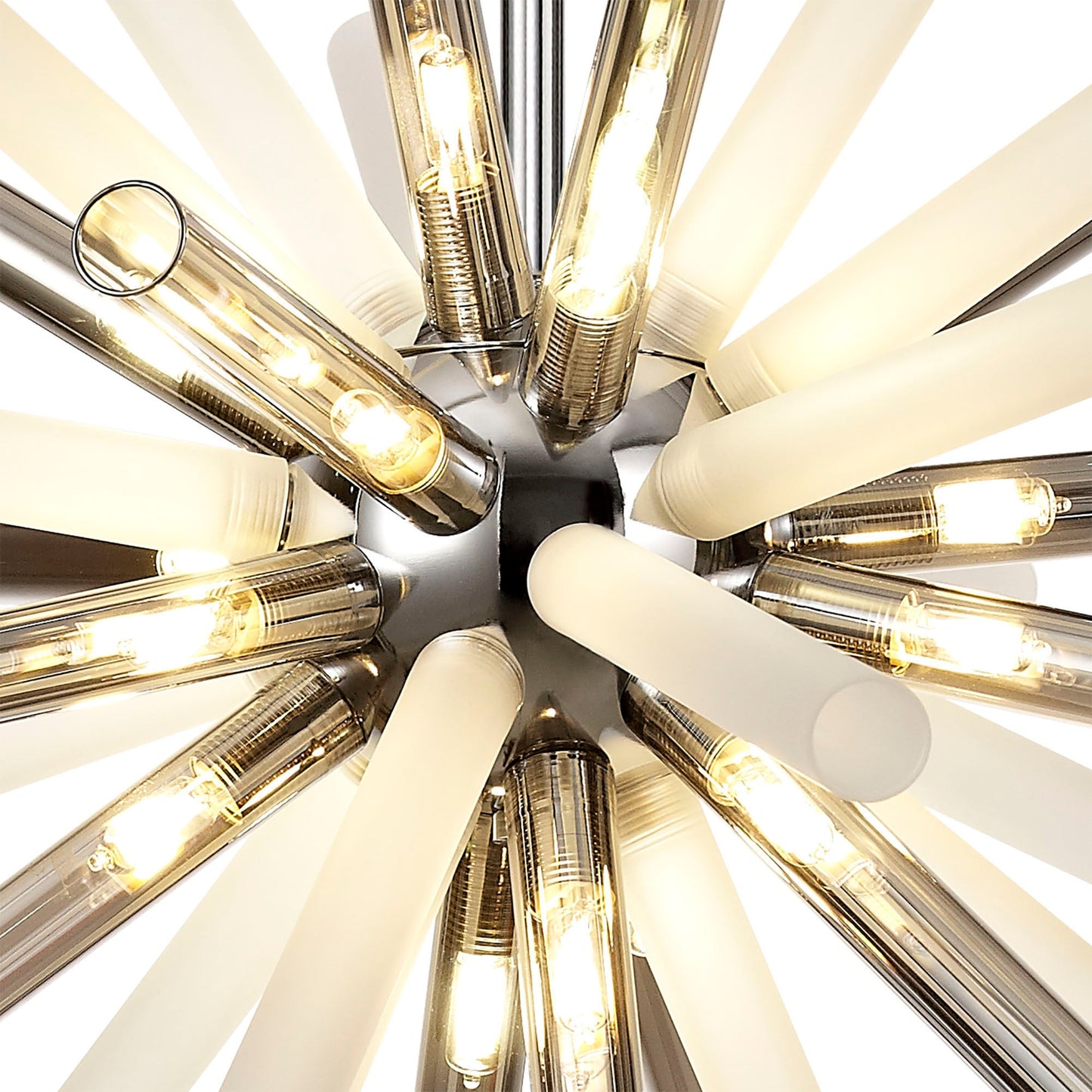 Sandiway Pendant 16 Light G9, Smoked & Frosted and Polished Chrome