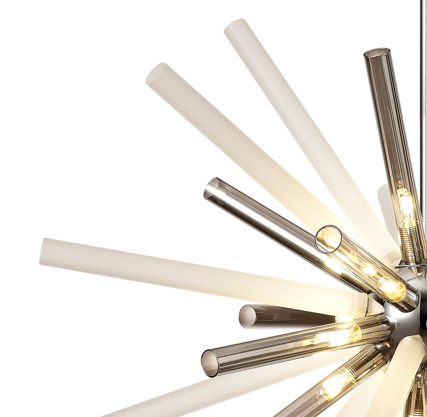 Sandiway Pendant 16 Light G9, Smoked & Frosted and Polished Chrome