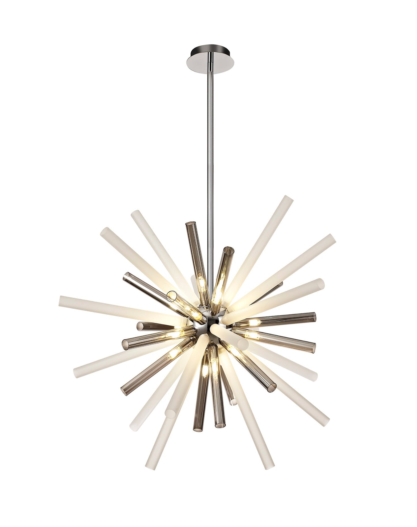 Sandiway Pendant 16 Light G9, Smoked & Frosted and Polished Chrome