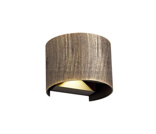 Selby Up & Downward Lighting Wall Lamp, 2 x 3W LED, 3000K, 410lm, IP54, Black and Gold, 3yrs Warranty
