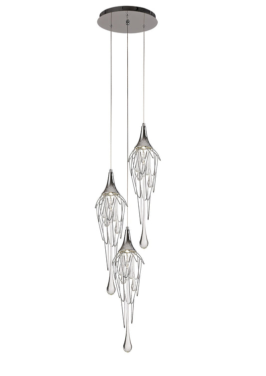 Smithy Pendant Round, 3 x GU10, Polished Chrome