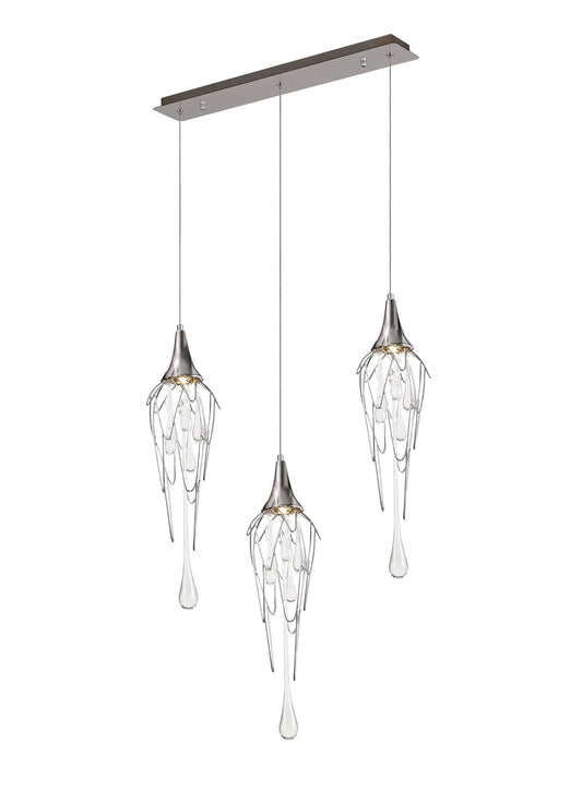 Smithy Linear Pendant Bar, 3 x GU10, Polished Chrome