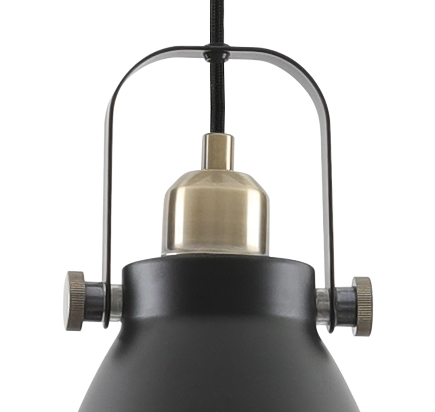 Snelson Small Pendant, 1 x E27, Matt Black and Antique Brass and Khaki
