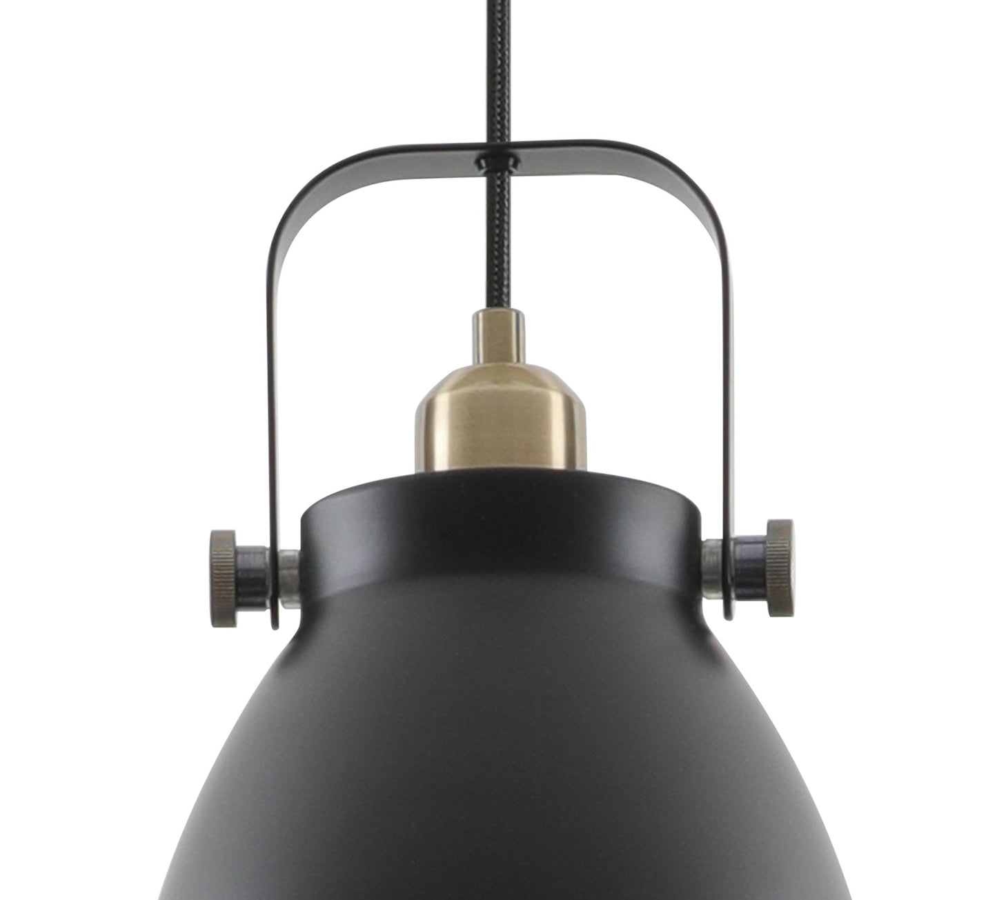 Snelson Medium Pendant, 1 x E27, Matt Black and Antique Brass and Khaki