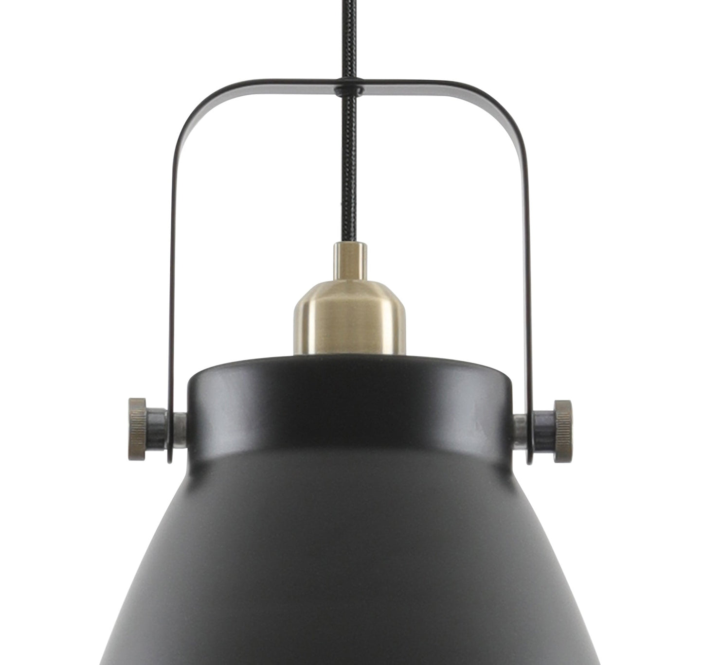 Snelson Large Pendant, 1 x E27, Matt Black and Antique Brass and Khaki